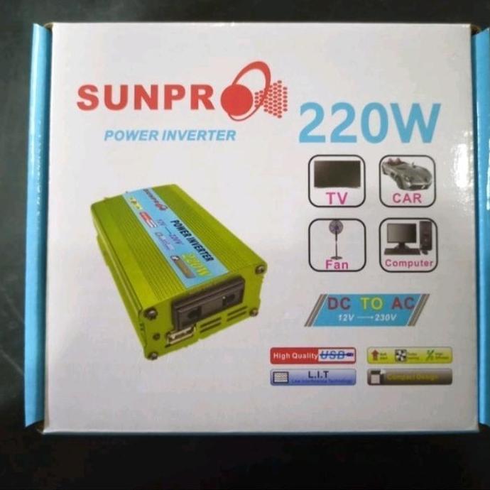 อินเวอร์เตอร์ล่าสุด 220W Power Inverter DC To AC Sunpro 220 Watt Original all-u99 ซื้อเลย