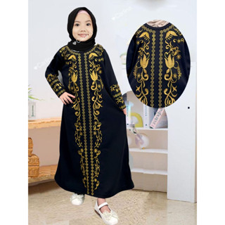 CARLINA Abaya Gamis อาหรับสีดําและสีขาวพร้อมเย็บปักถักร้อยหร…