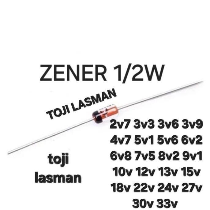 MERAH Zener ไดโอด 1/2W 0.5W 1/2 W 0.5 W ครึ่งสีแดงโวลต์ไดโอด V แรงดันไฟฟ้า 2.7V 2V7 3.3V 3V3 3V6 3.6