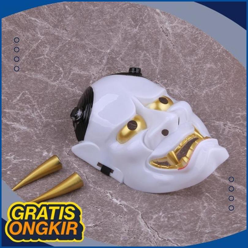 MERAH วันนี้เท่านั้น Toon Oni Demon Red Mask Shinigami Mask Devil Cosplay Dr-02