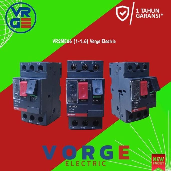 มอเตอร์เซอร์กิตเบรกเกอร์ Vorge Vr2Me06 Vr2Me 06 1A-1.6A 0.55Kw เทียบเท่ากับ Gv2Me06 Gv2Me 06 รับประก