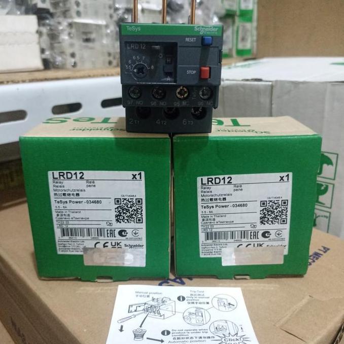 รีเลย์โอเวอร์โหลดความร้อน Schneider Lrd12 5.5-8A ของแท้