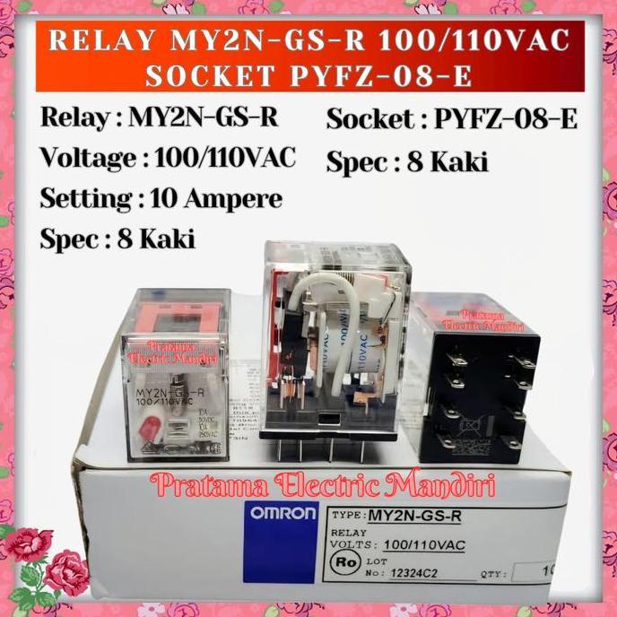 รีเลย์ Omron My2N My2N-Gs My2N-Gs-R 10A 8 ขา 8 ขา 100V 110V 100Vac 110Vac 100-110Vdc 110Vdc 100-110V