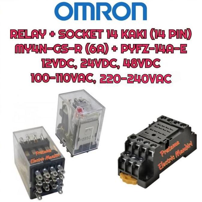 รีเลย์ Omron My4N - My4N-Gs - My4N-Gs-R 6A 14 ขา 14 ขา 12V 12Vdc | 48V 48Vdc | 100-110V 100-110Vac P