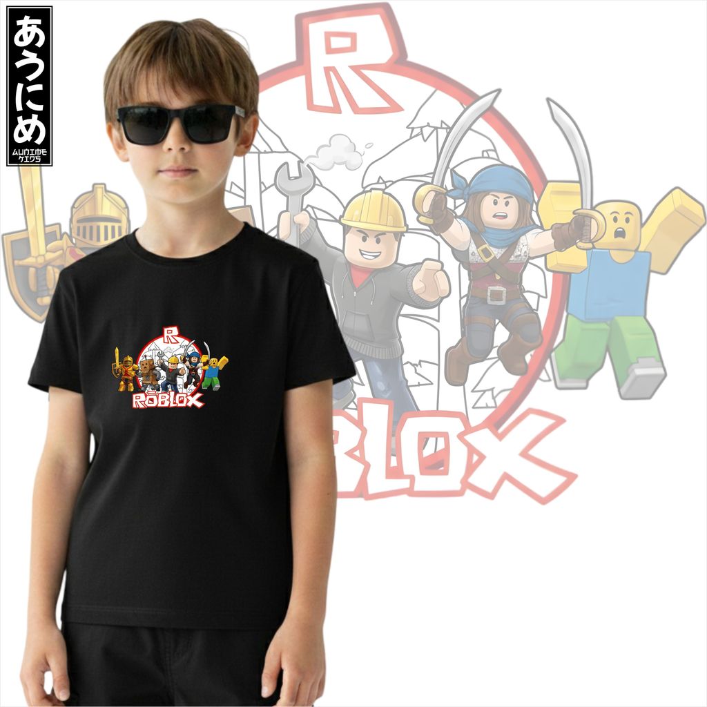 เสื้อยืด roblox ผ้าฝ้ายหวี RBX สําหรับทุกเพศสําหรับเด็กชายและเด็กหญิง