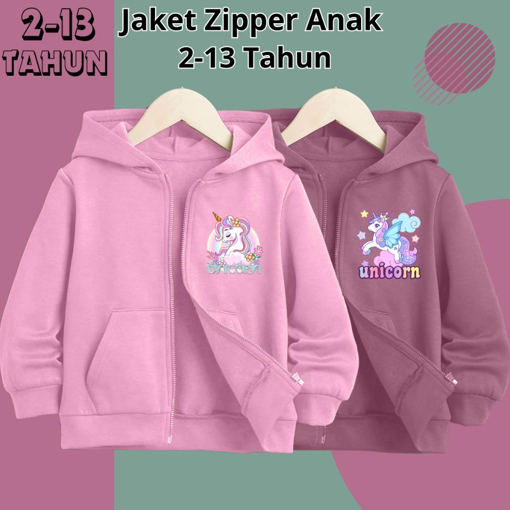 ORIGINAL GIRLS JACKETS 2 3 4 5 6 7 8 9 10 11 12 13 YEARS UNICORN UNICRON HOODIE JACKETS สําหรับ GIRL