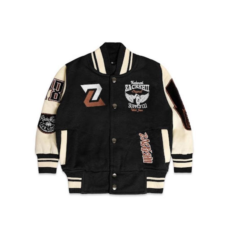 ORIGINAL CHILDRENS VARSITY BASEBALL JACKET FULL EMBROIDERY - ORIGINAL PREMIUM ZACKSHII VARSITY BOMBE