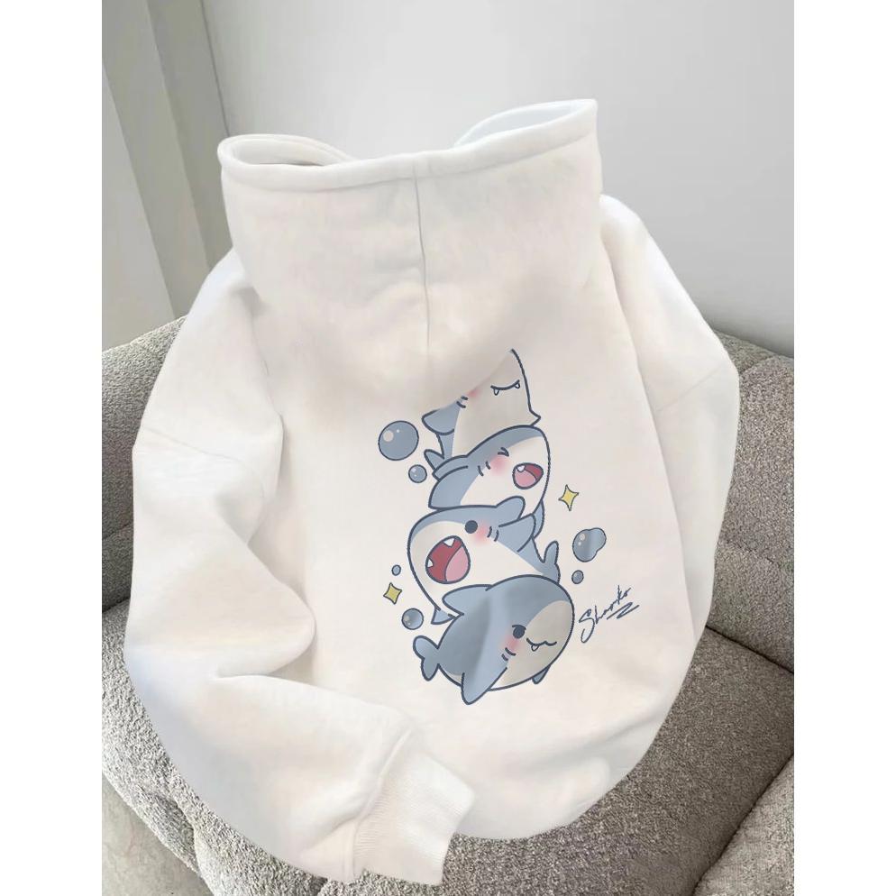 SWETERID OVERSIZE HOODIE ผู้หญิงสไตล์เกาหลี OVERSIZE HOODIE SWETER (PRINT PATTERN FOUR CUTE CARTOON 