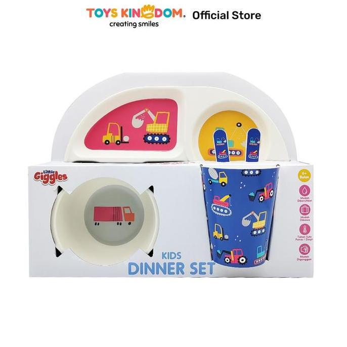LITTLE GIGGLES SET ECOHOME CHILDRENS EATING UTENSILS VEHICLE - สีขาว
