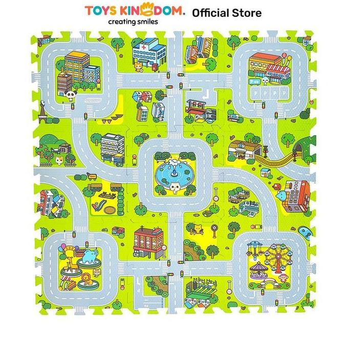HIJAU LITTLE GIGGLES CARPET PUZZLE TRAFFIC SET 9 ชิ้น - สีเขียว