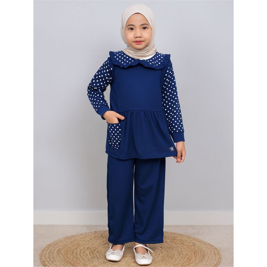 CKids Hana Daily Wear ชุดเด็กผู้หญิง Polkadot Shaliha