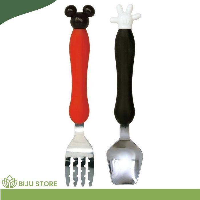 SET OF THE MOST LARGE MICKEY STAINLESS TODDLER EATING UTENSILS
