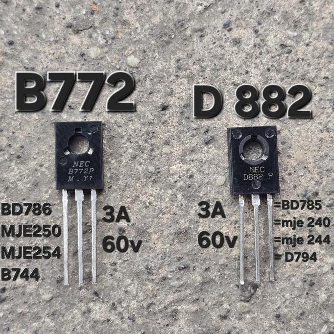ทรานซิสเตอร์ B772 D882 2Sb772 2Sd882 2Sb B 772 2Sd D 882 3A 600V Bd786 B 786 Mje250 Mje254 M772 B77 