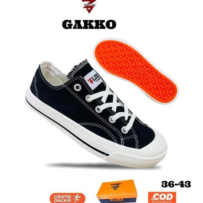 DI97 } THREE LIKE AKKO SEPETU CANVAS SNEAKERS SCHOOL รองเท้าสําหรับผู้ชายและผู้หญิงรองเท้าลําลองยางก