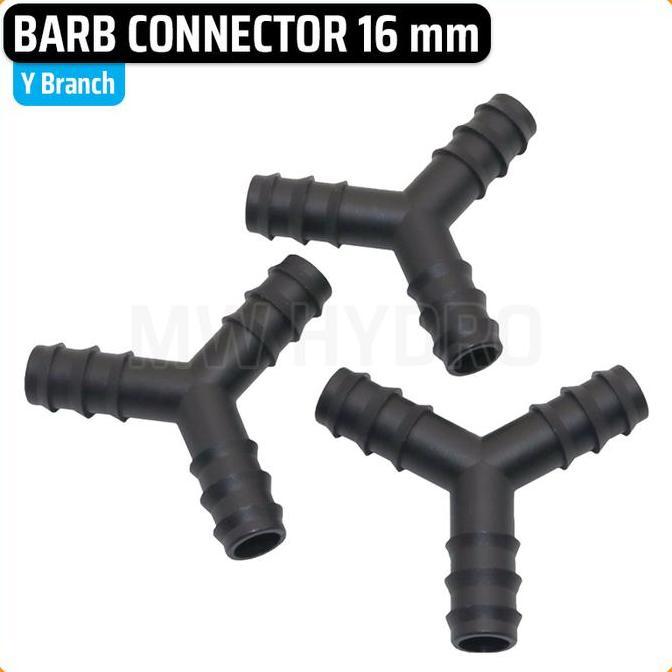 BARB CONNECTOR 16 MM - บราซิล Y | PE HOSE CONNECTOR สําหรับ HYDROPONIC IRRIGATION - Y BRANCH