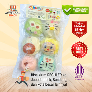 KARAPAO Paket Mix A Isi 6 pcs Bakpao Karakter Frozen Manis Cemilan Jajanan Hits Kekinian