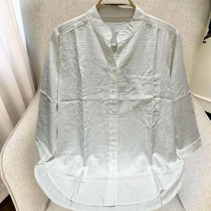 KEMEJA MERAH Cntikk- Daily Oversize Rayon Twiil Premium Shirt Top / August Shirt / Red Shirt / White