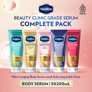 Vaseline Gluta-Hya Beauty Clinic Grade Serum Complete Pack - Paket Lengkap Body Serum untuk Kulit yang Lebih Sehat