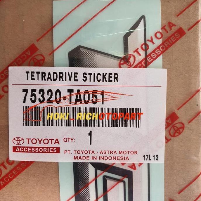 Tetradrive Tetra Drive Sticker Toyota Fortuner Vrz Original 75320-Ta051