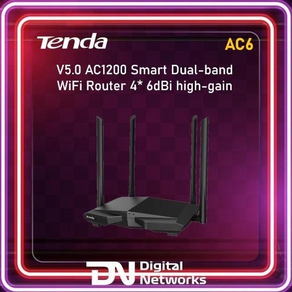 จัดส่งฟรี - AC6 Tenda AC6 AC1200 Smart Dualband 4*6dBi เสาอากาศ Tenda AC6
