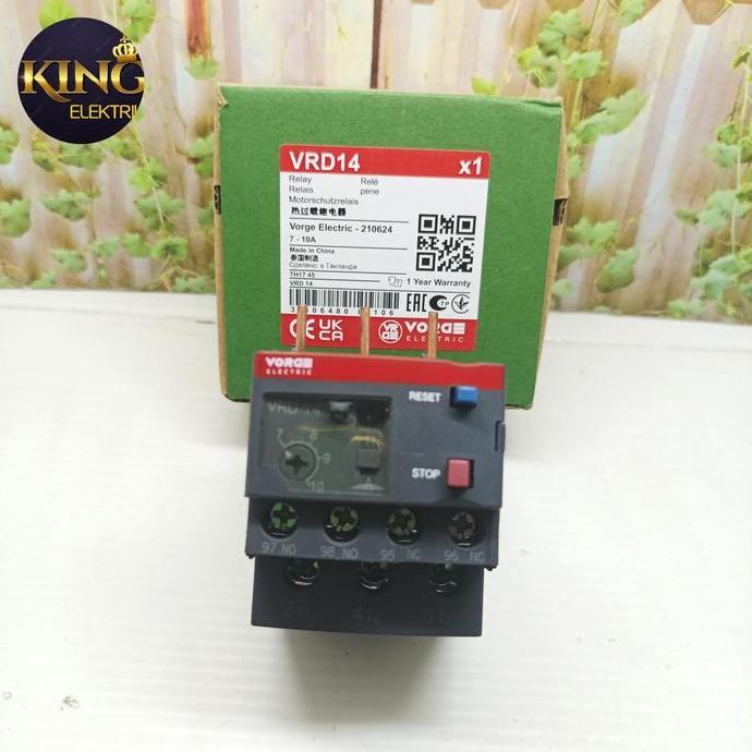 รีเลย์โอเวอร์โหลดความร้อน Tor Vorge Vrd14 Vrd 14 7A-10A เทียบเท่ากับ Lrd14 Lrd 14 รับประกัน 1 ปี ราค