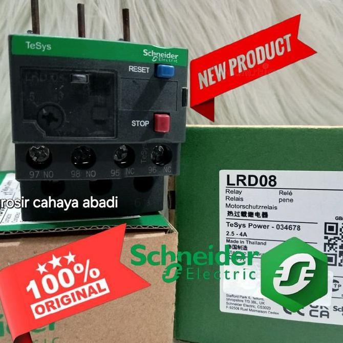 โอเวอร์โหลด Schneider Lrd08 2.5-4A โอเวอร์โหลดความร้อน Schneider Lrd 08 โอเวอร์โหลด Schneider Lrd08