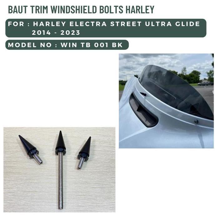 สลักเกลียวกระจกหน้ารถ Harley Electra Street Ultra Win Tb 001 Bk Forsale!
