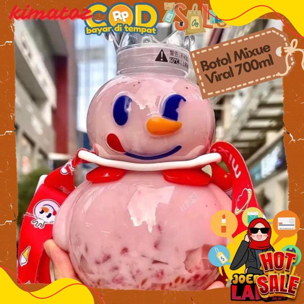 [Joergan Lapak]Viral Mixue Tumblr Bottle Snow King Snow Doll พร้อมหลอดดูดหนาพร้อมที่จับ Rsockr