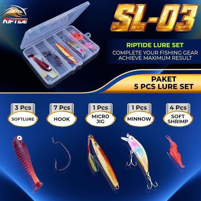 RIPTIDE 1 Set Box เหยื่อตกปลา Soft Lure SL-01 | SL-02 | SL-03 | SL-04 | สล-05 | SL-06 | สล-07 | SL-0
