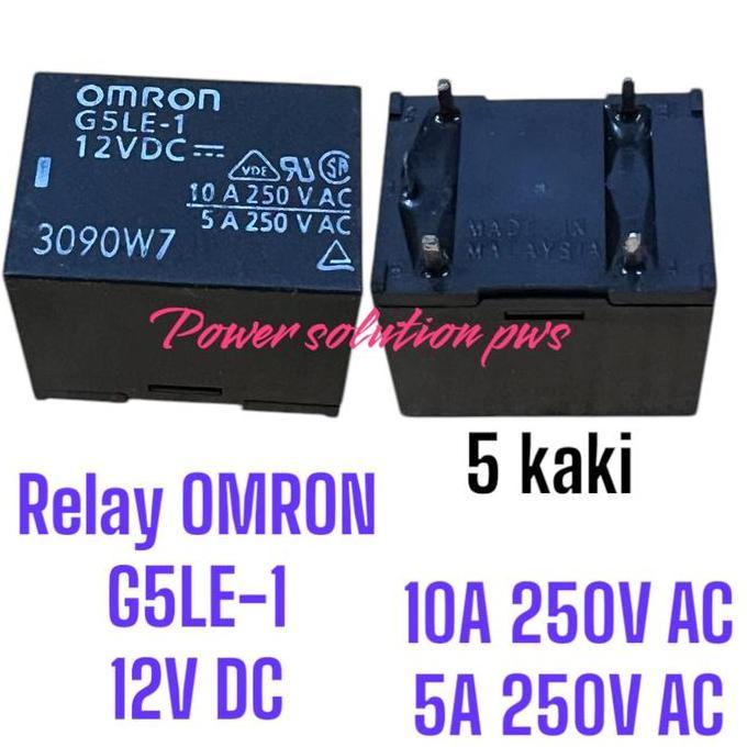 รีเลย์สําหรับ Ups รีเลย์ OMRON G5LE-1 12VDC 10A 250VAC 5pin / 5 ขารีเลย์ SPDT 10A คอยล์ 12V DC