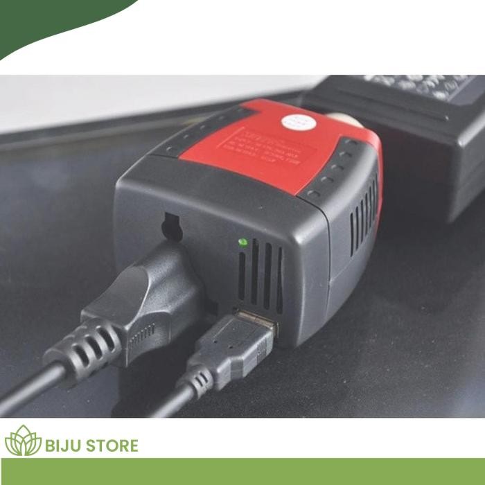 COMPACT POWER CAR INVERTER ADAPTER 150W 220V AC DC EU PLUG 5V 1 USB ** เรีย