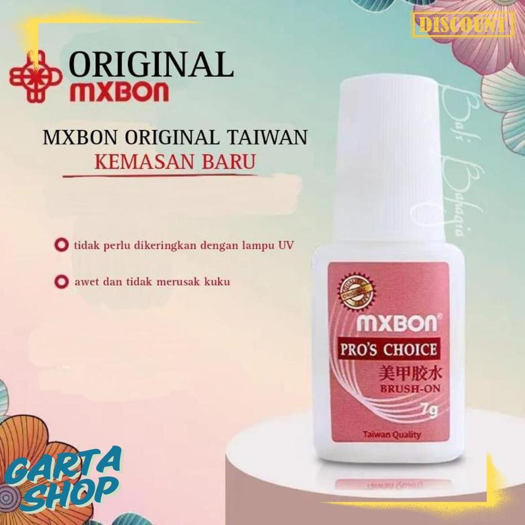 ถึง 70% กาว Mxbon Original Nail Art กาวไต้หวัน Mxbon สีชมพูและสีฟ้า 7 Gr เล็บปลอมกาว