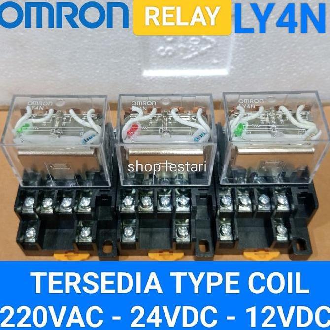 รีเลย์ Omron Ly4N 220Vac ดั้งเดิม + ซ็อกเก็ต 14 ขา