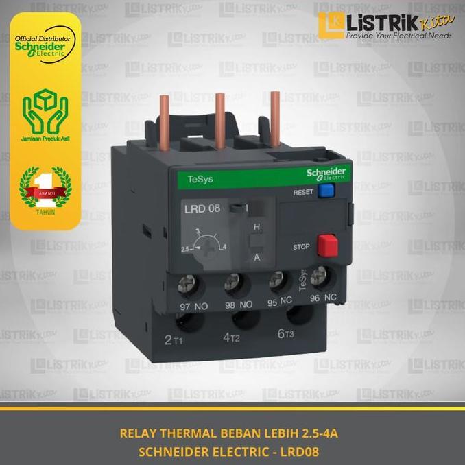 รีเลย์โอเวอร์โหลดความร้อน Schneider Electric Tesys D 2.5-4A - Lrd08 ราคาพิเศษ!