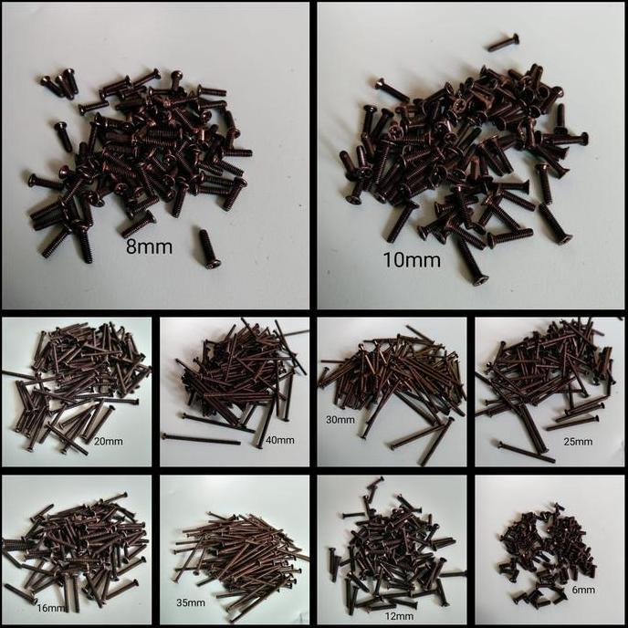 2MM BLACK FLAT HEAD BOLT / M2 FLAT BOLT / M2 SCREW (100 ชิ้น)