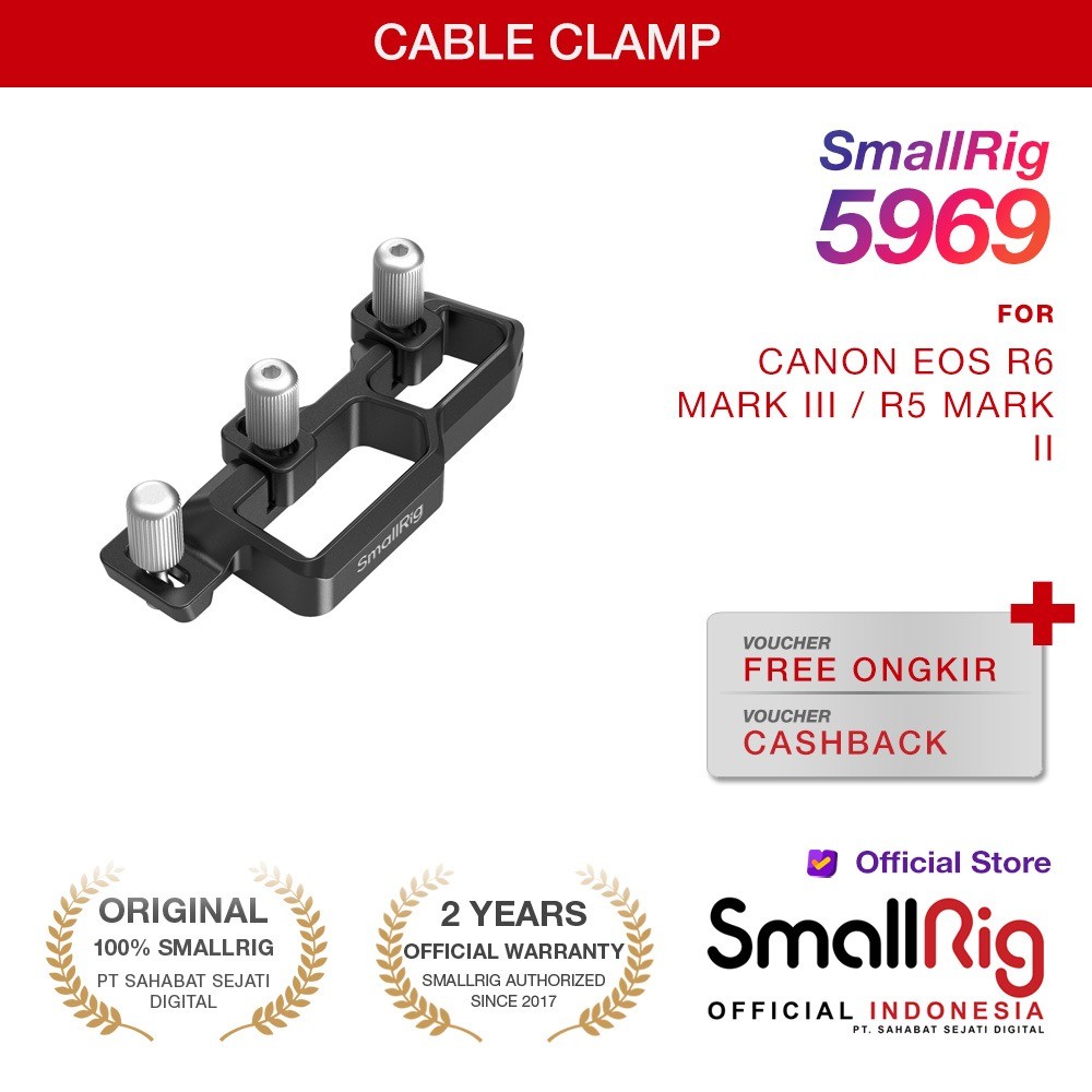 SmallRig HDMI & USB-C Cable Clamp สําหรับกรงสําหรับ Canon EOS R6 Mark III / R5 Mark II 5969