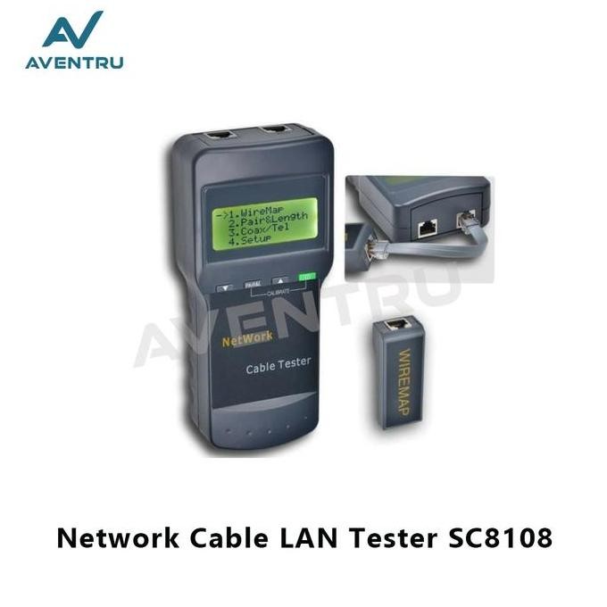 เครื่องทดสอบสายเคเบิลเครือข่าย LAN เครือข่ายดิจิตอล SC8108 LCD CAT5 RJ45