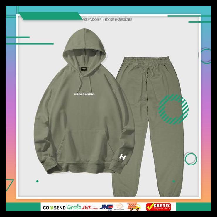 HODISO - ONE SET OF UN-SUBSCRIBE HOODIE JUMPER + JOGGER