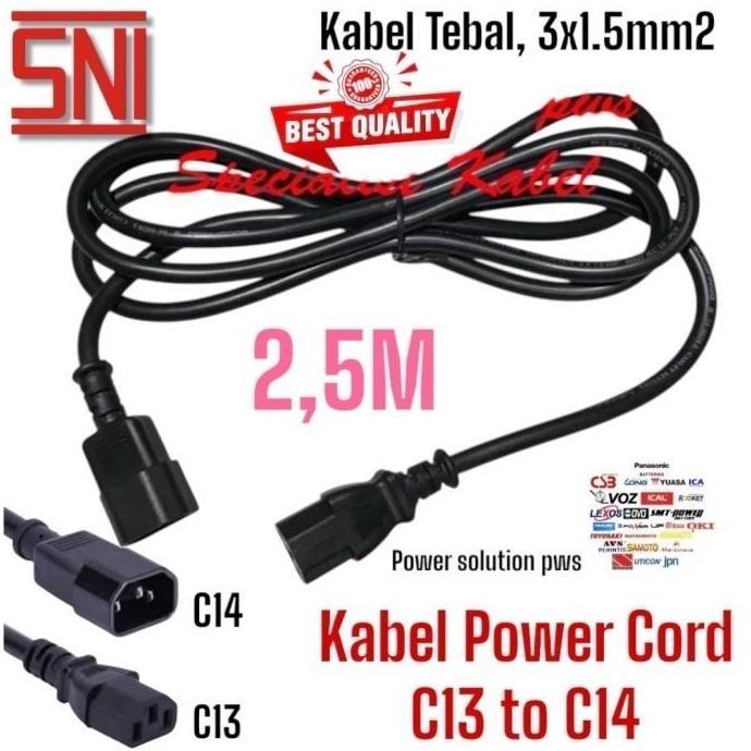 สายไฟ (รุ่น APC AP9870) ไม่ใช่สายไฟยี่ห้อ C13 ถึง C14 ความหนา 3x 1.5 มม. Sucofindo SNI / สายไฟ Outpu