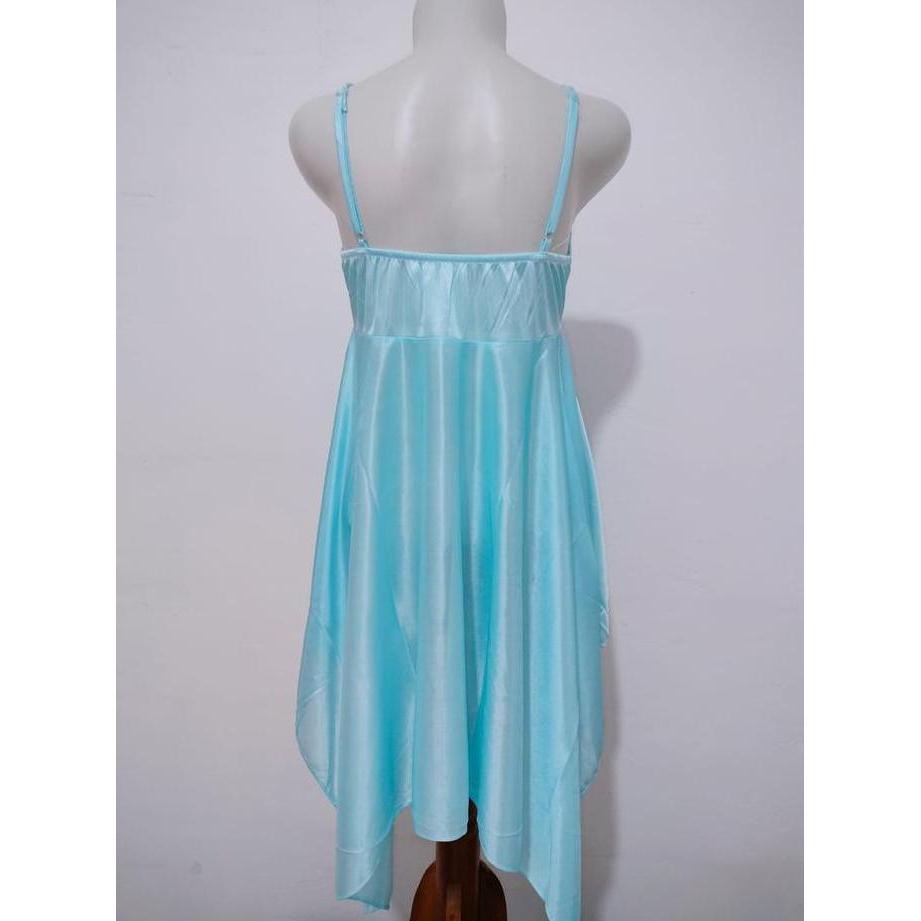 DS195 - 153 Nightgown ชุดชั้นในสตรีชุดนอนชุดนอนแขนยาวซาตินชุดนอน