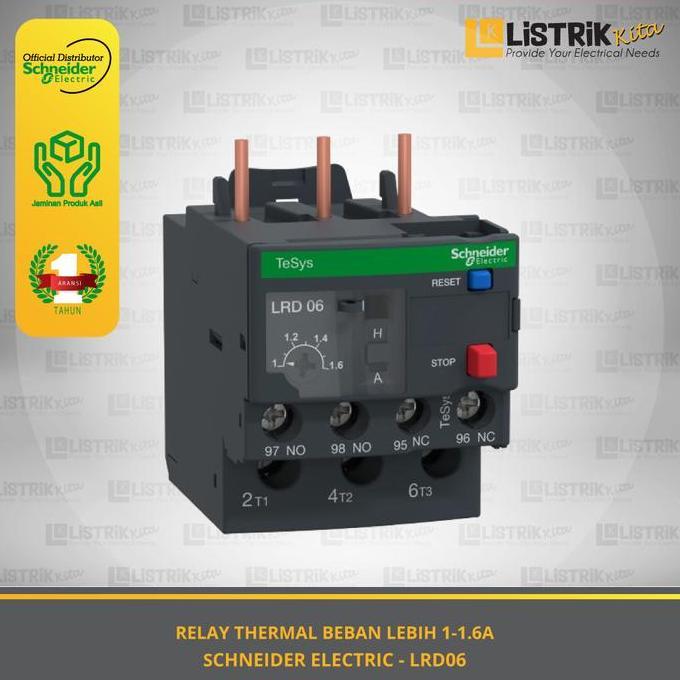 รีเลย์โอเวอร์โหลดความร้อน Schneider Electric Tesys D 1-1.6A - Lrd06