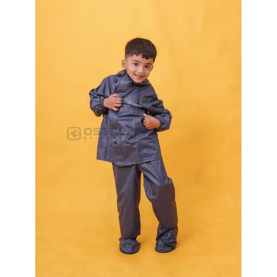 เสื้อกันฝน ซีลใหม่สําหรับเด็กชายและเด็กหญิง Full Seal Aurakid Navy กันน้ํา