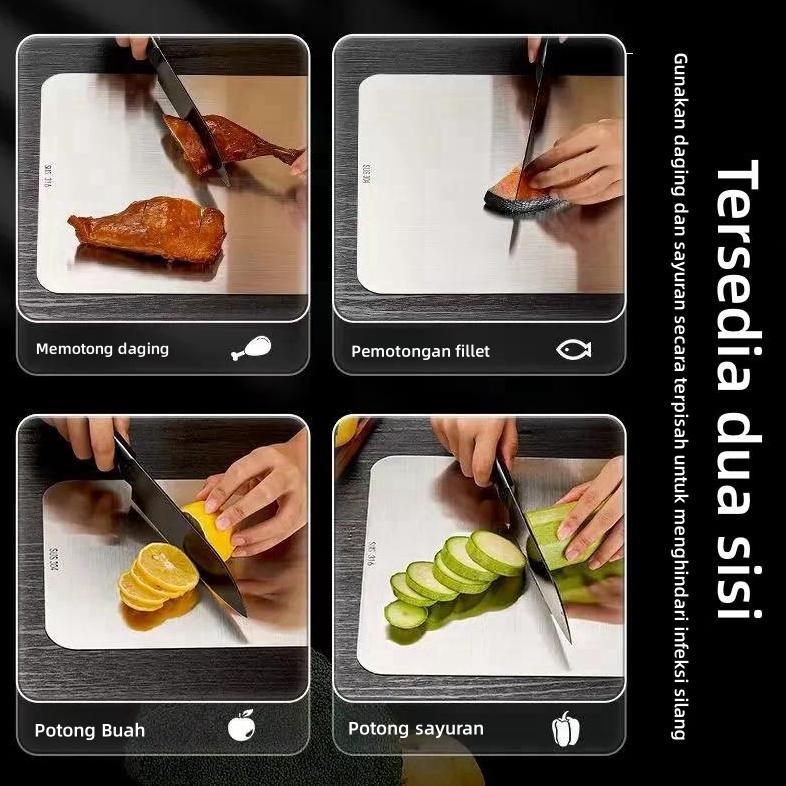 เขียงสแตนเลส 316 เขียงที่ถูกสุขลักษณะป้องกันสนิมป้องกันแบคทีเรียและป้องกันเชื้อราเขียงเขียงสแตนเลส 3