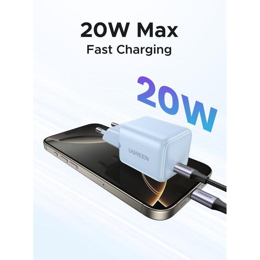 UGREEN เครื่องชาร์จติดผนัง GaN N Series PD Type-C ชาร์จเร็ว 20W 55555