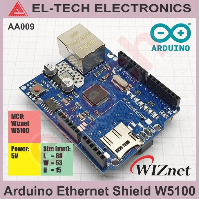 ARDUINO โมดูลชิลด์อีเธอร์เน็ต W5100