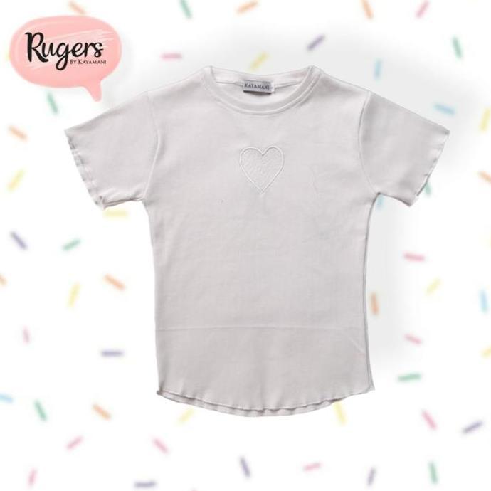 Ruger By Kaymani - เสื้อยืดเด็กผู้หญิง - สีขาวล้วน เนื้อซี่โครงหนา