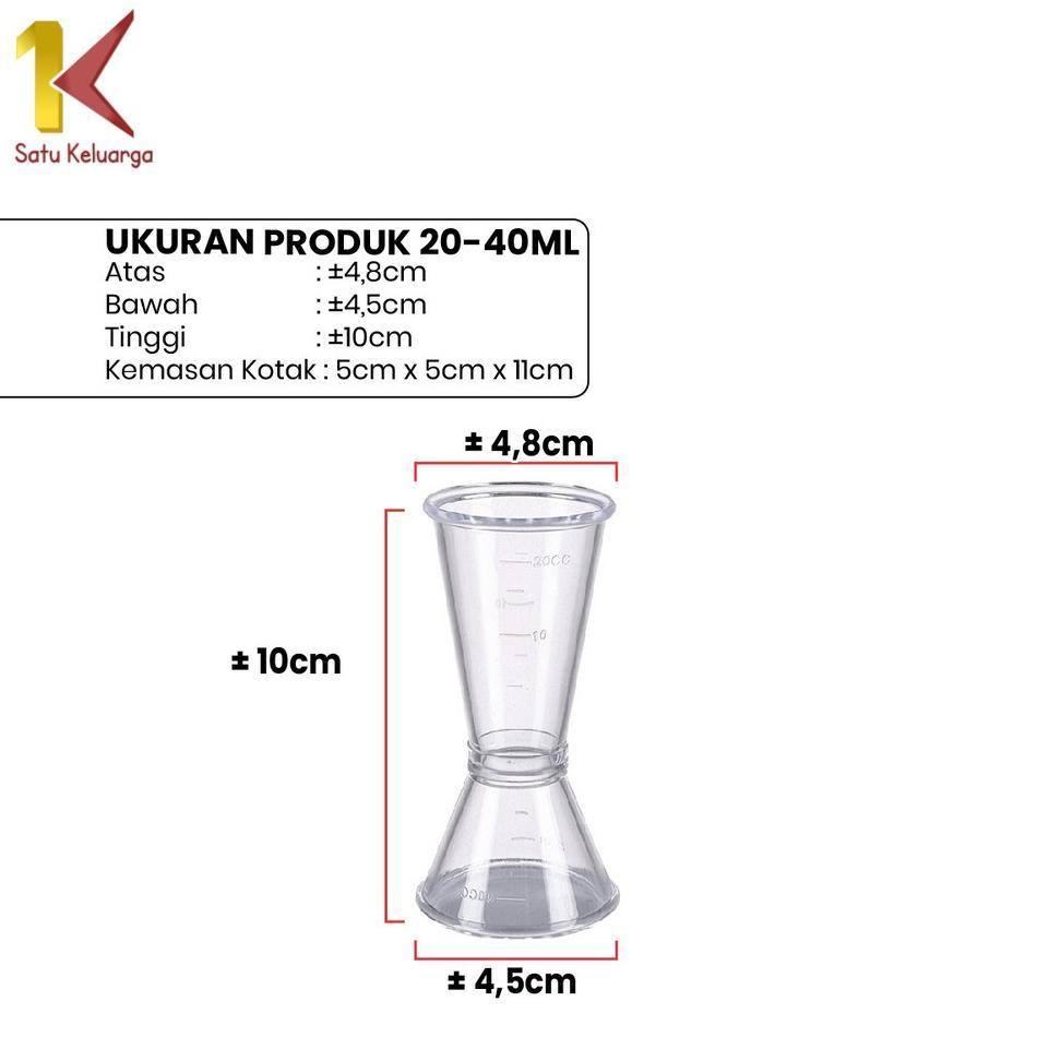 One Family Transparent Jigger Cup C1163 พลาสติก Jigger 10/20Ml 20/40Ml ถ้วยตวง ||
