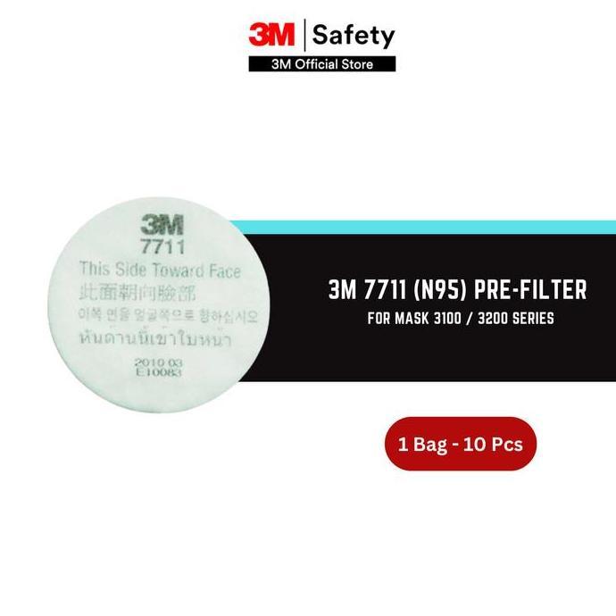 3M 7711 N95 Pre-Filter For Mask 3100 หรือ 3200 Series - 1 ถุง มี 10 ชิ้น Premium