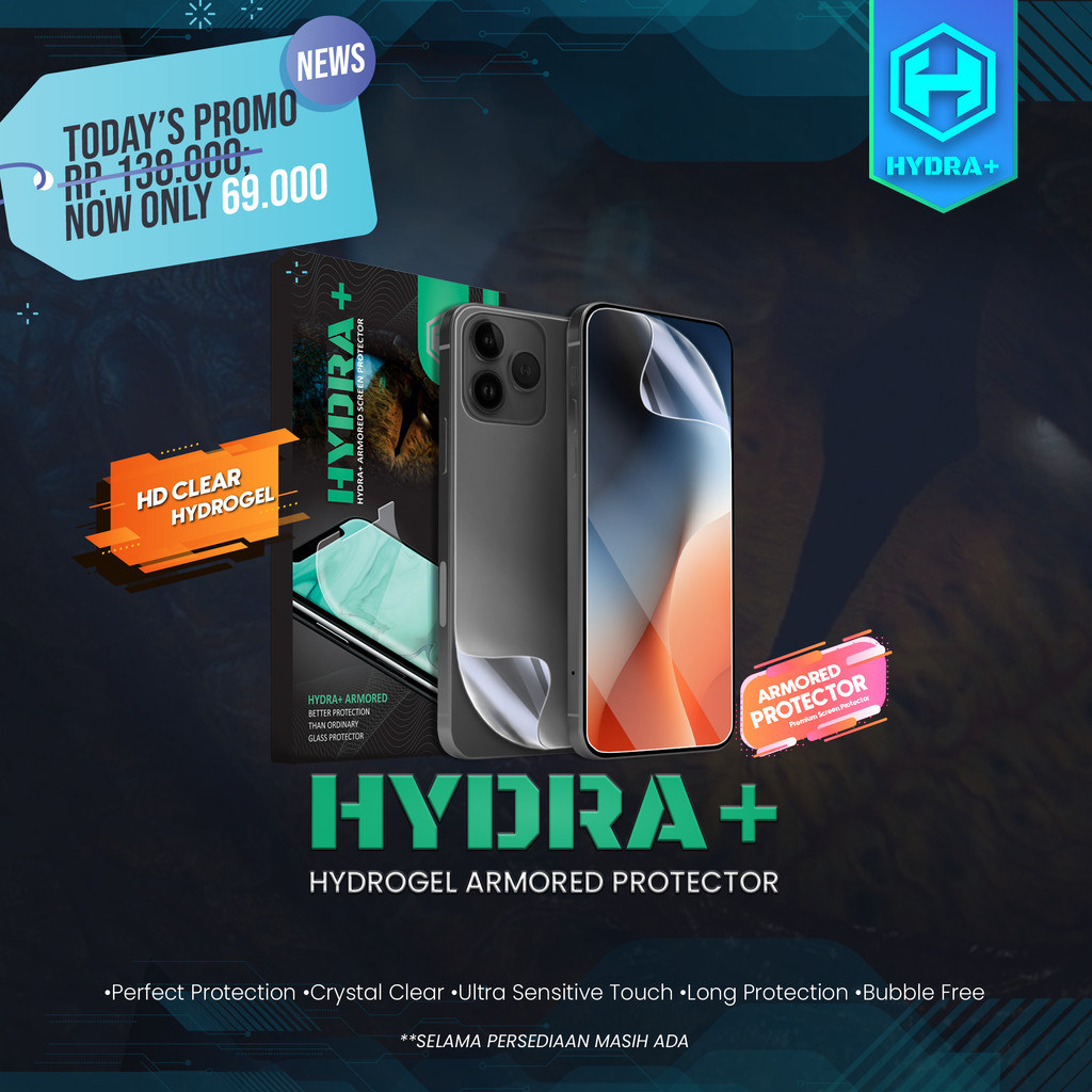 HYDRA+ Techno Spark 20 Pro+ Plus - Anti-Scratch Hydrogel - NOT Tempered - Full