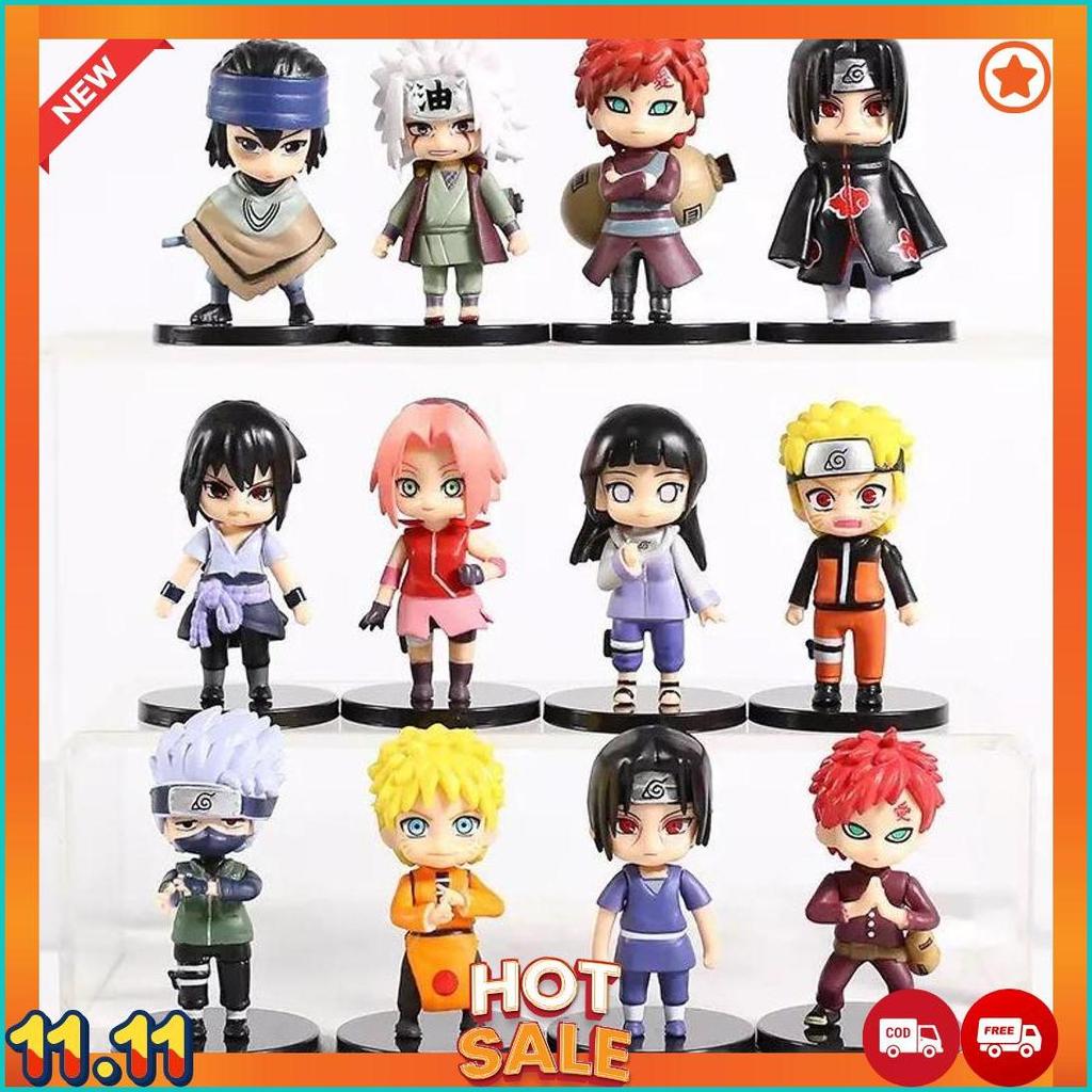 Naruto Shippuden Action Figure Set 12 ชิ้น Chibi Topper Display Toy [A7]